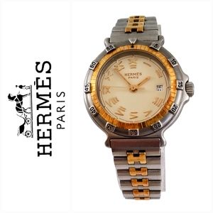 HERMÉS CAPTAIN NEMO TWO TONE 18K GOLD WOMEN'S WATCH